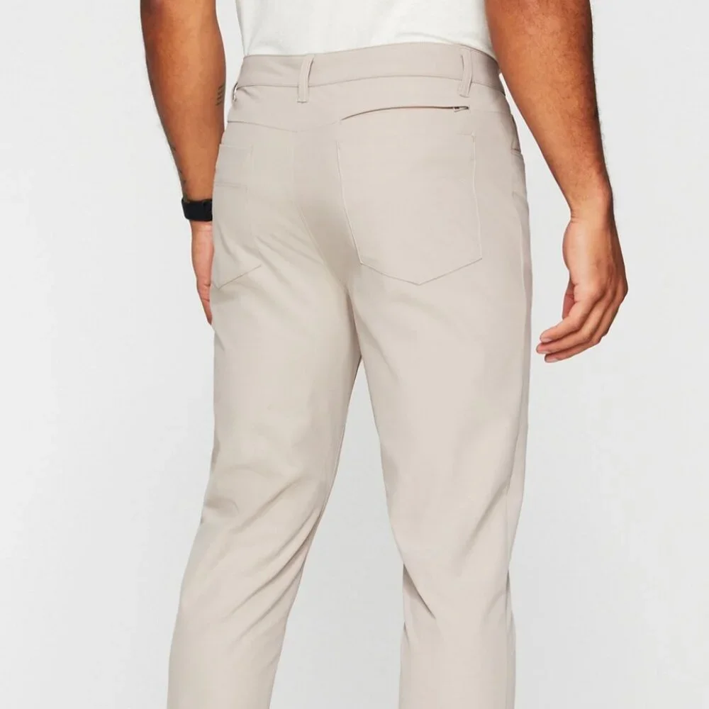 Fabletics The Don 5-Pocket Pant (Slim Fit), Brutalist Khaki, 32Wx30L, GUC